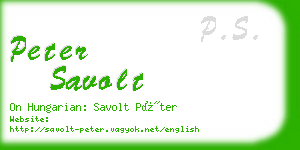 peter savolt business card